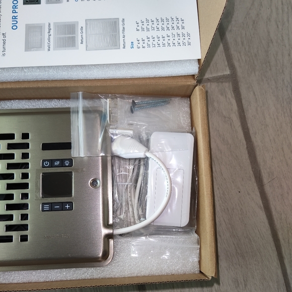 New Sanycasa Quiet Register Booster Fan Manhattan 4"X10" Satin Nickel NWT &  Box - Picture 4 of 13